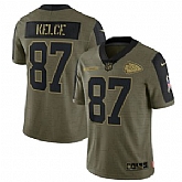 Nike Kansas City Chiefs 87 Travis Kelce 2021 Olive Salute To Service Limited Jersey Dzhi,baseball caps,new era cap wholesale,wholesale hats